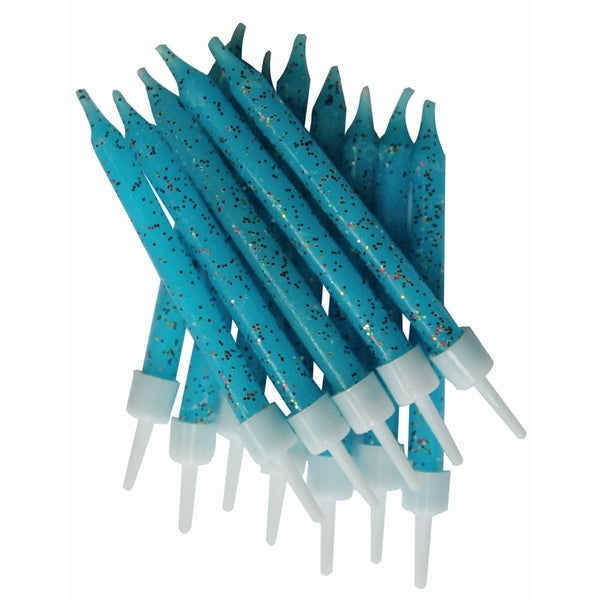 Blue - Glitter Candles x 12 - Anniversary House