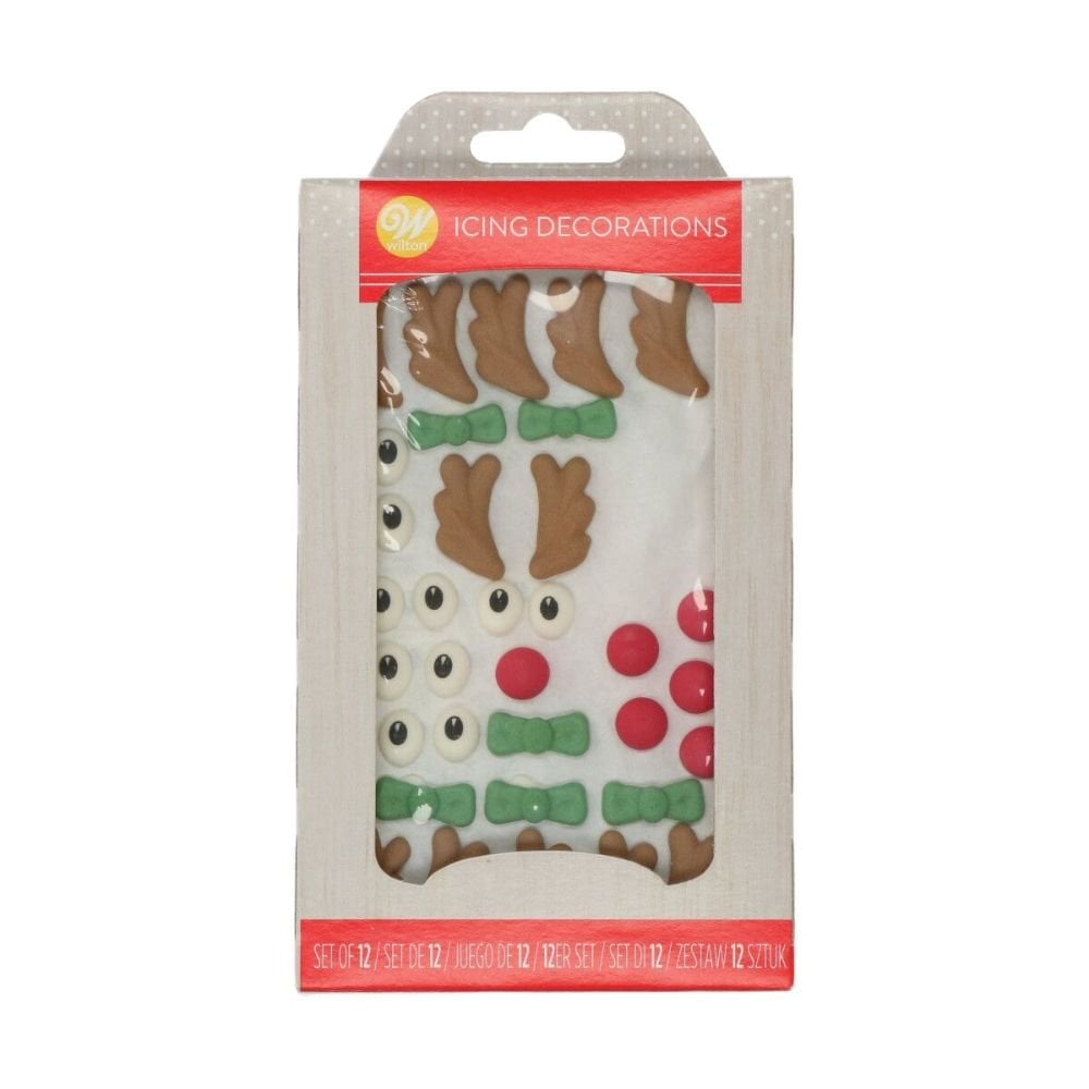 Reindeer - Royal Icing Topper Set Of 12 - Wilton