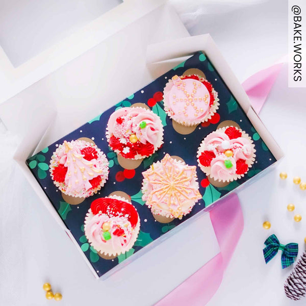 Holly & Berries Cupcake Box
