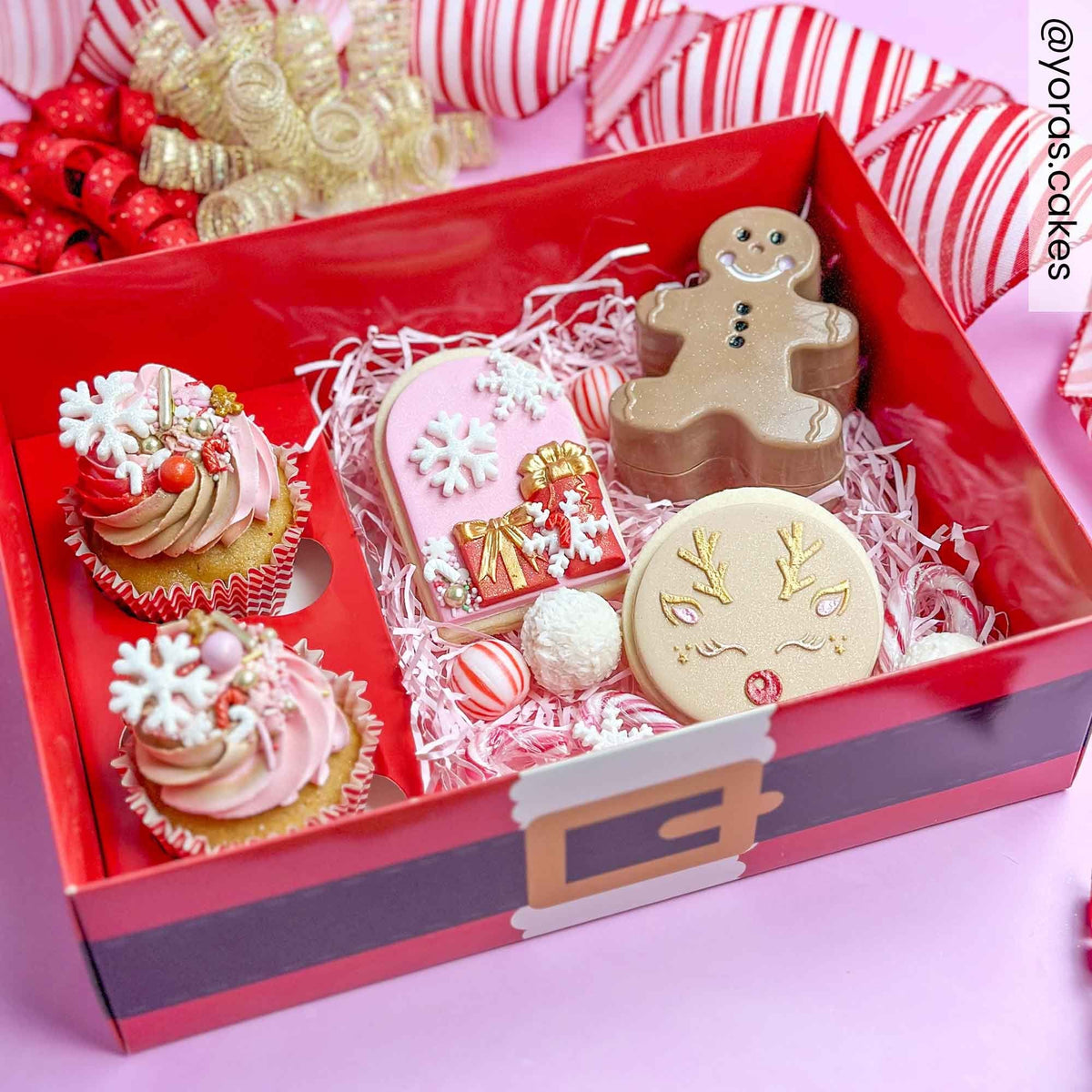 Santa Hamper & Cupcake Box - Pack Of 2