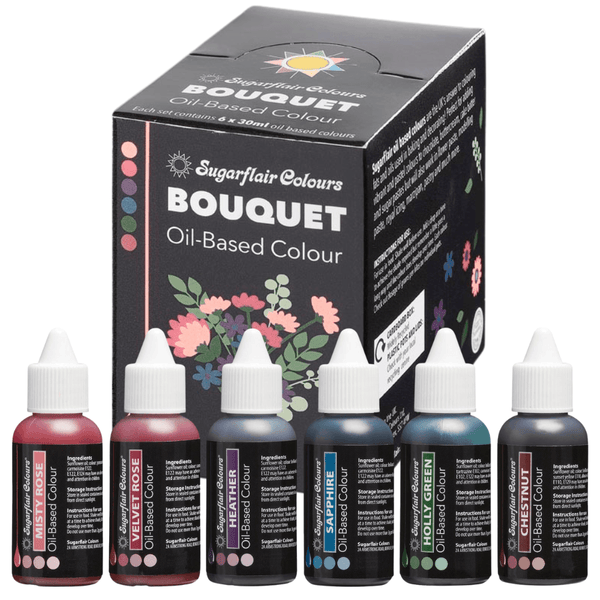 Bouquet - Oil Based Colouring 30ml Set Of 6 - Sugarflair
