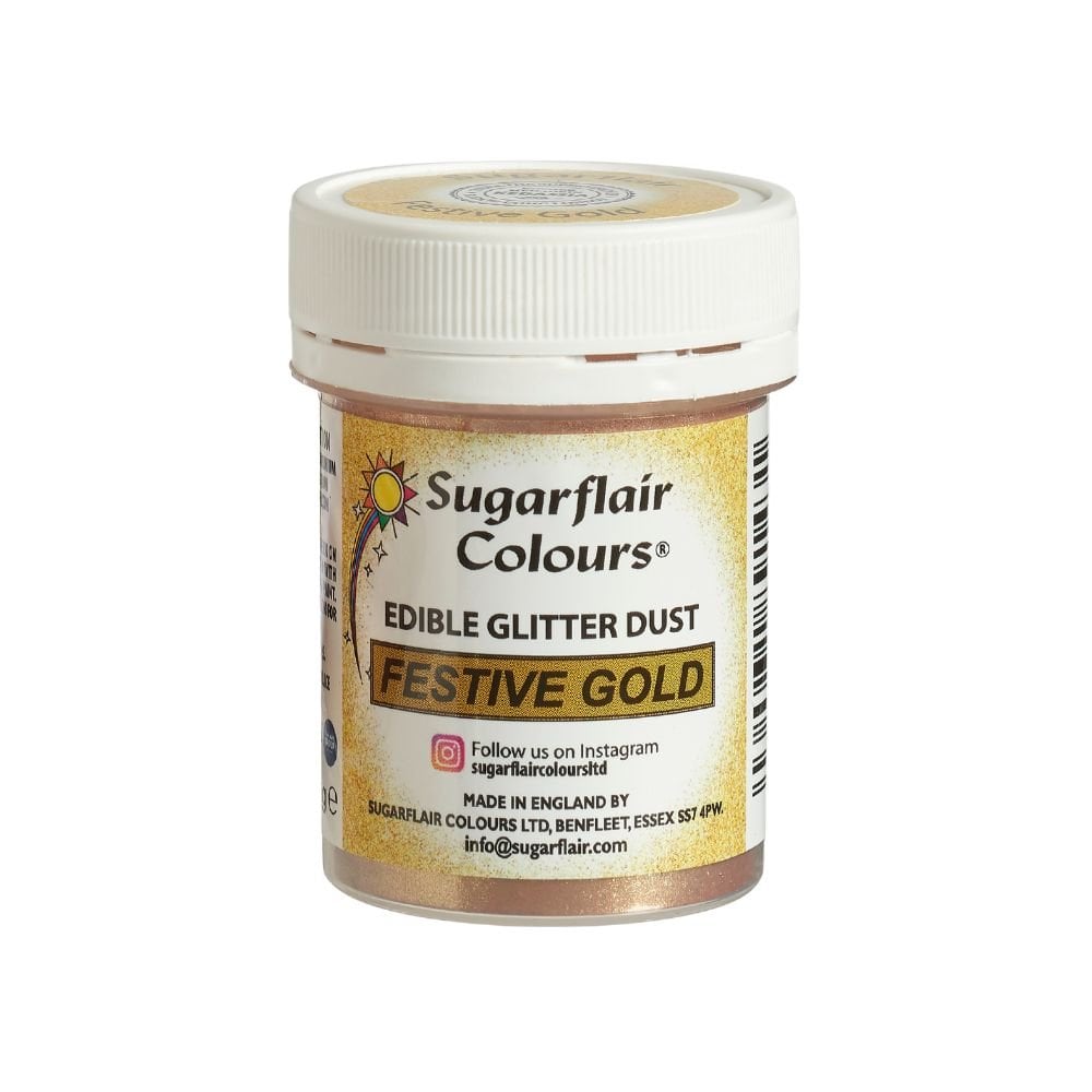Festive Gold - Edible Glitter Dust 10g - Sugarflair