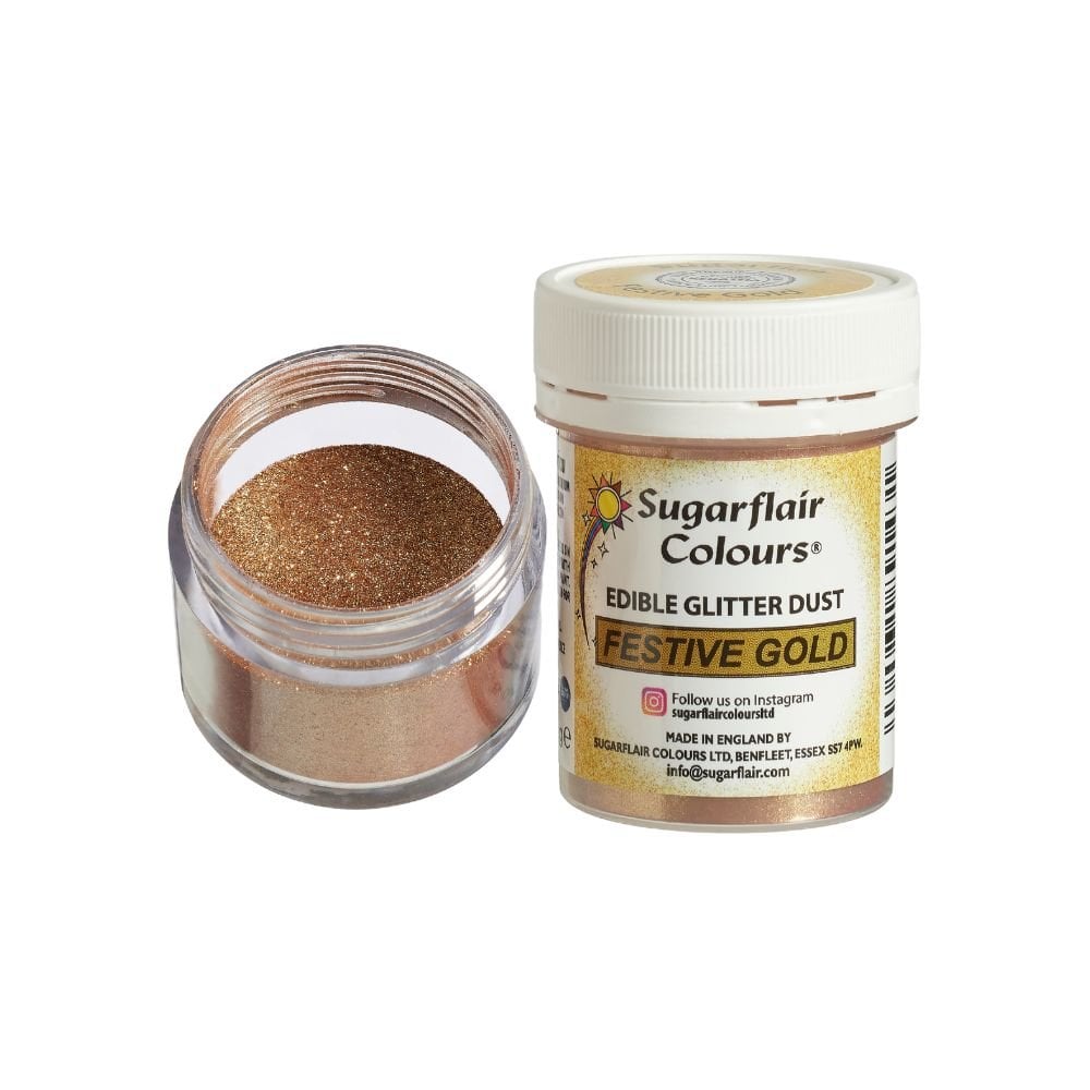 Festive Gold - Edible Glitter Dust 10g - Sugarflair