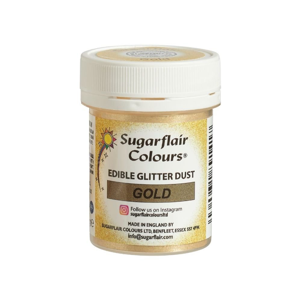 Gold - Edible Glitter Dust 10g - Sugarflair