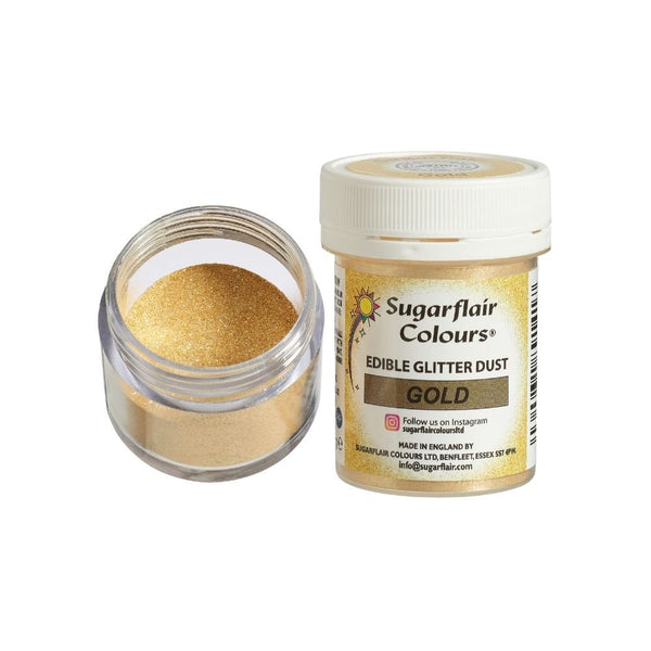 Gold - Edible Glitter Dust 10g - Sugarflair
