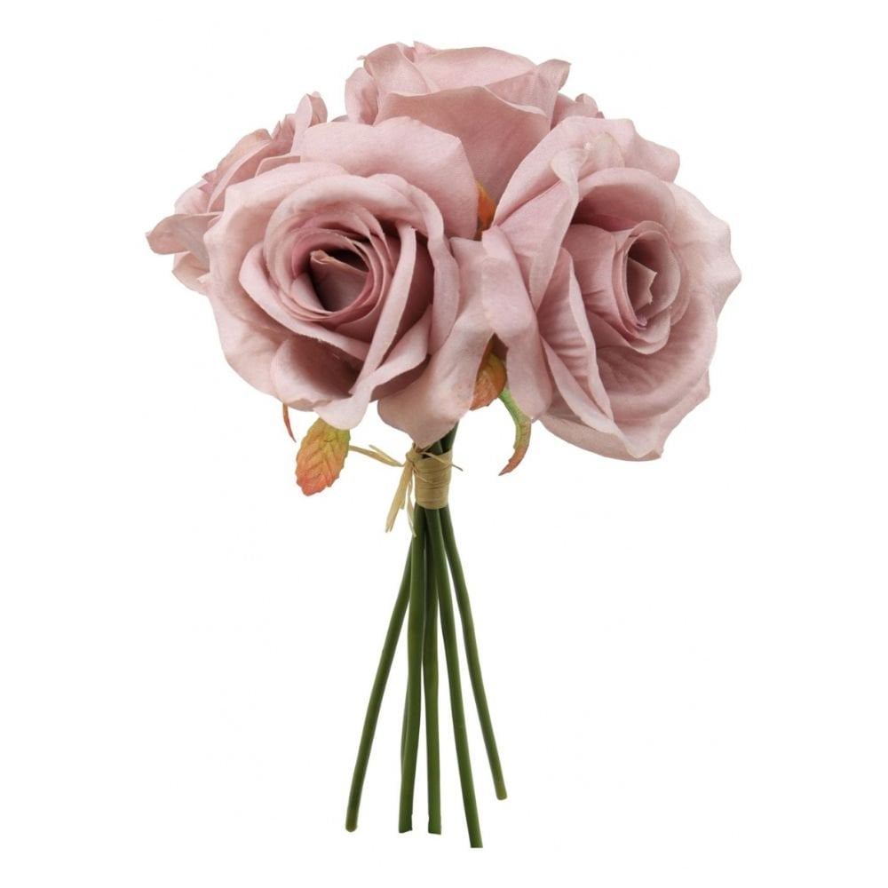 Vintage Mauve - Bunch Of 6 Silk Bella Roses