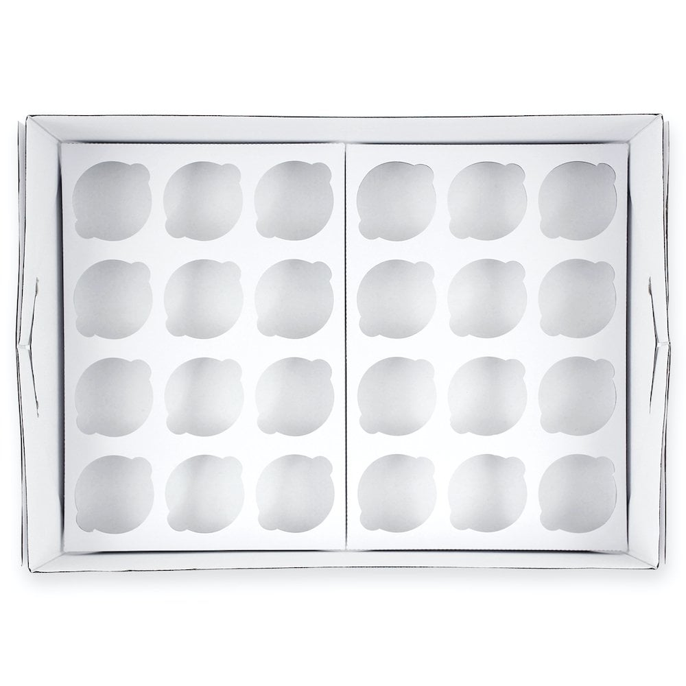 Holds 24 White Cupcake Box
