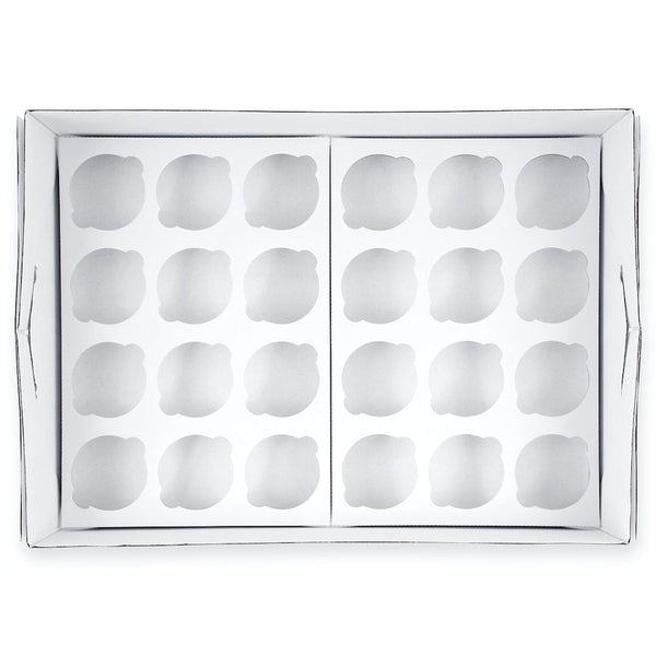 Holds 24 White Cupcake Box