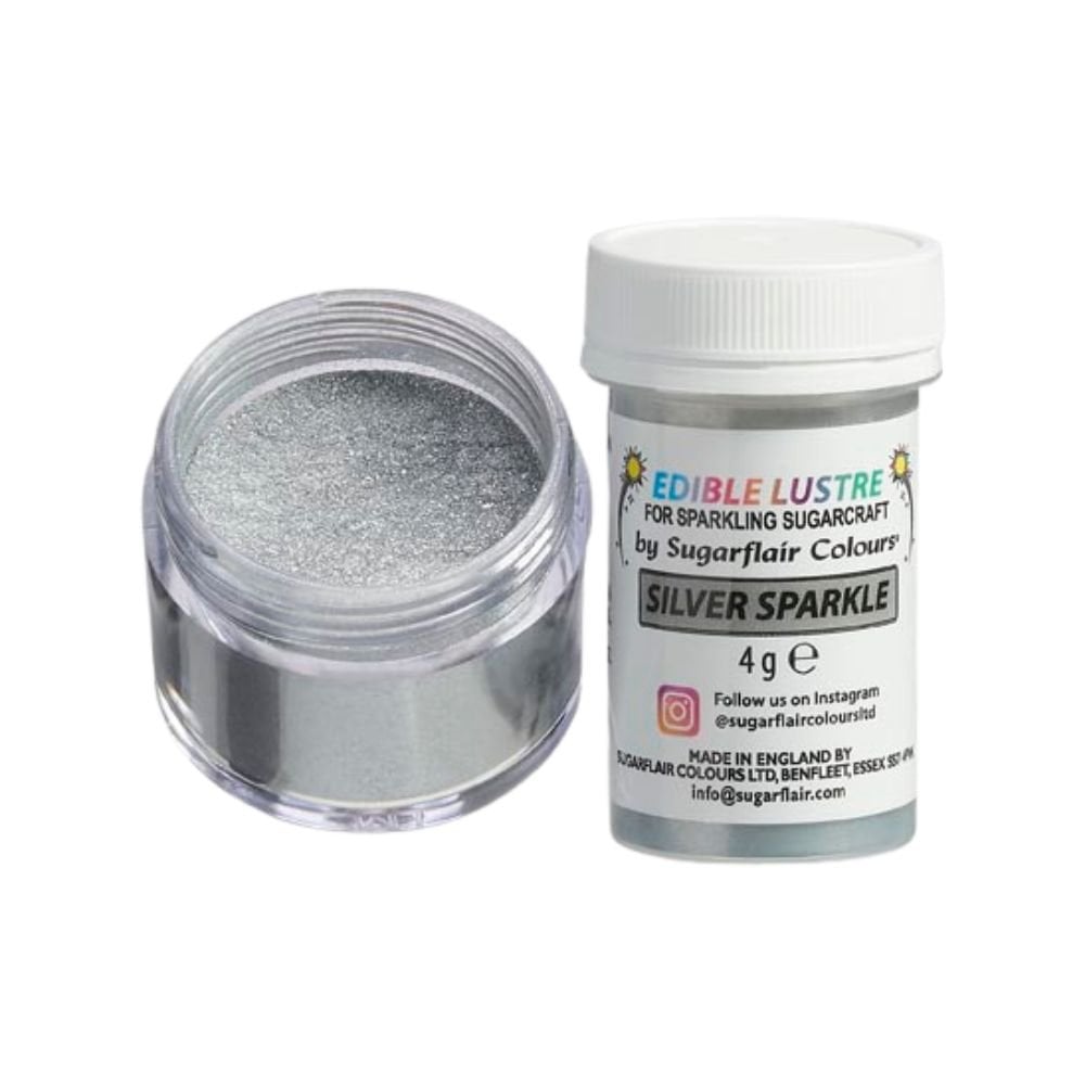 Edible Lustre 4g - Sugarflair - Silver Sparkle