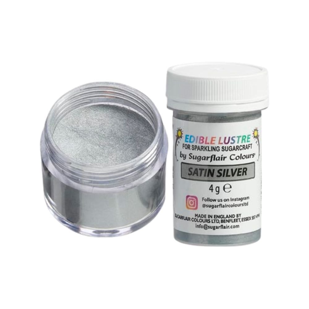 Edible Lustre 4g - Sugarflair - Satin Silver