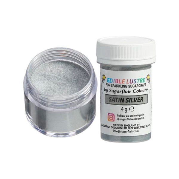 Edible Lustre 4g - Sugarflair - Satin Silver