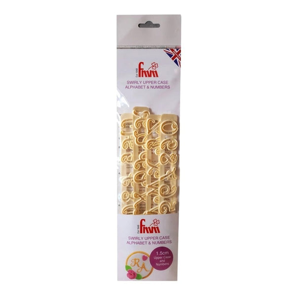 Swirly Upper Case Alphabet & Numbers Tappit Cutter Set