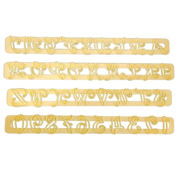 Swirly Upper Case Alphabet & Numbers Tappit Cutter Set