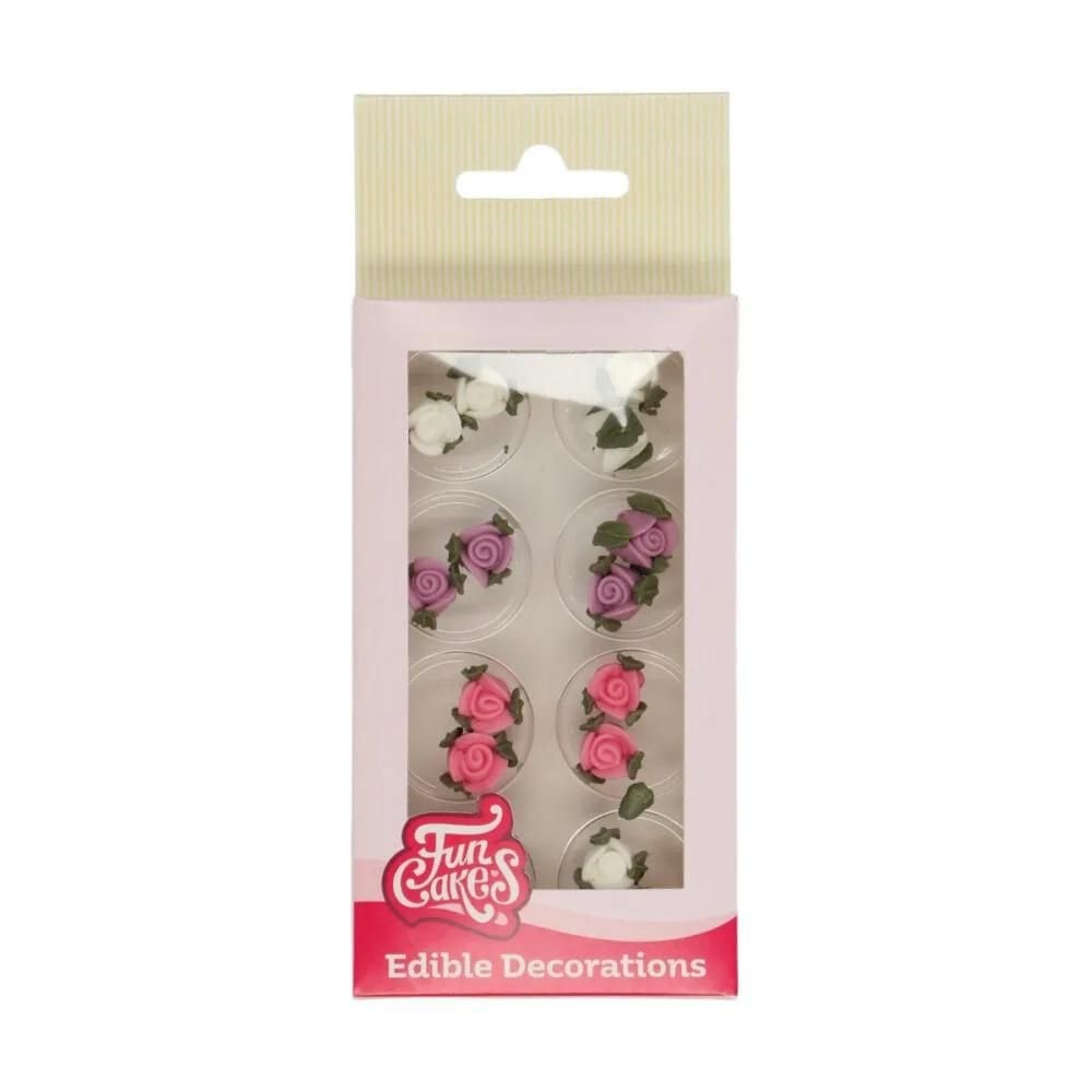 Roses & Leaves Sugar Decorations Set Of 16