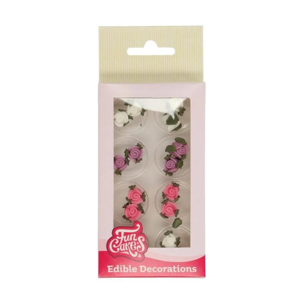 Roses & Leaves Sugar Decorations Set Of 16