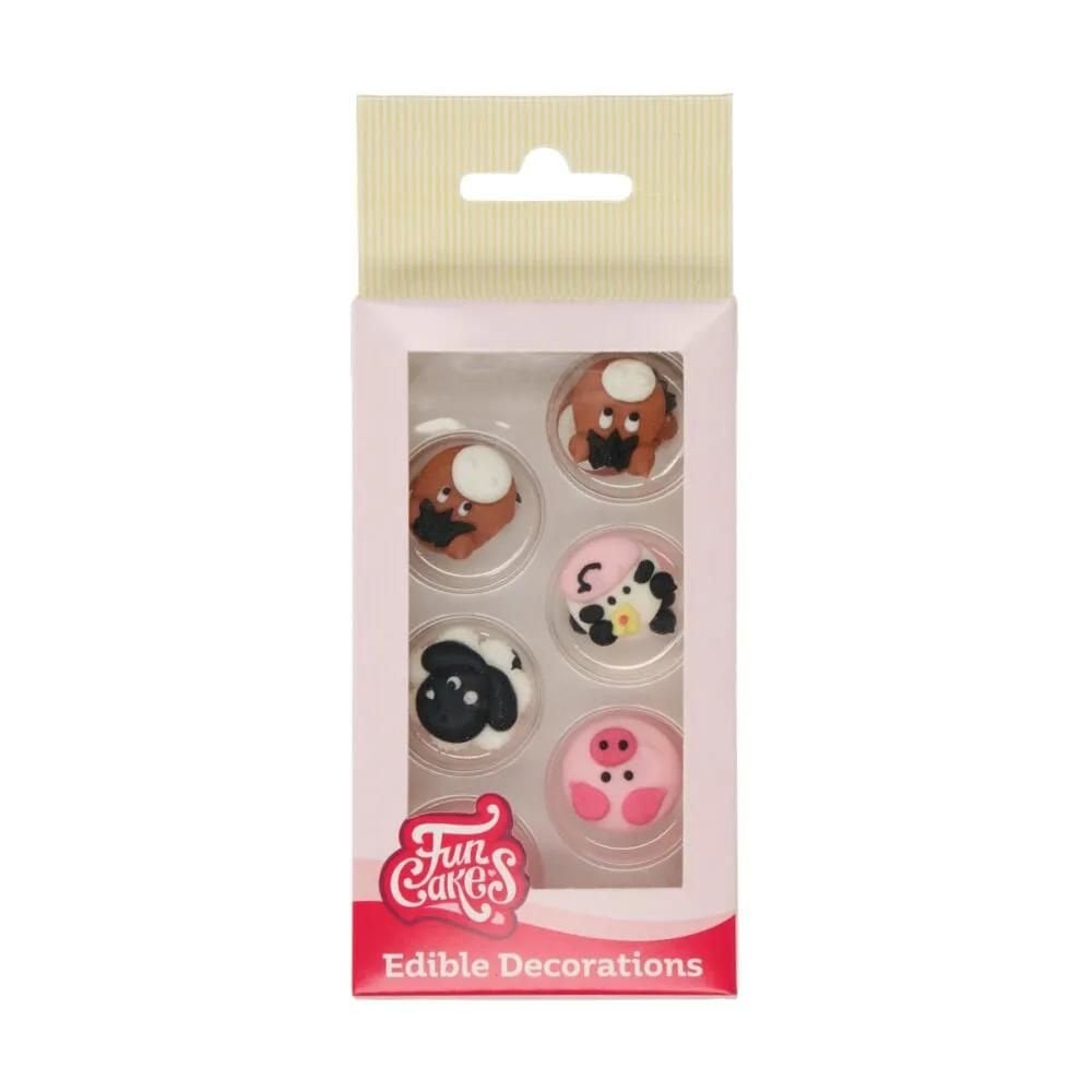 Farm Animals Sugar Decorations Set Of 12