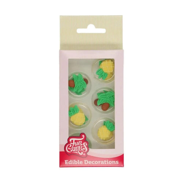 Pineapple & Palm Trees Sugar Decorations Set Of 12