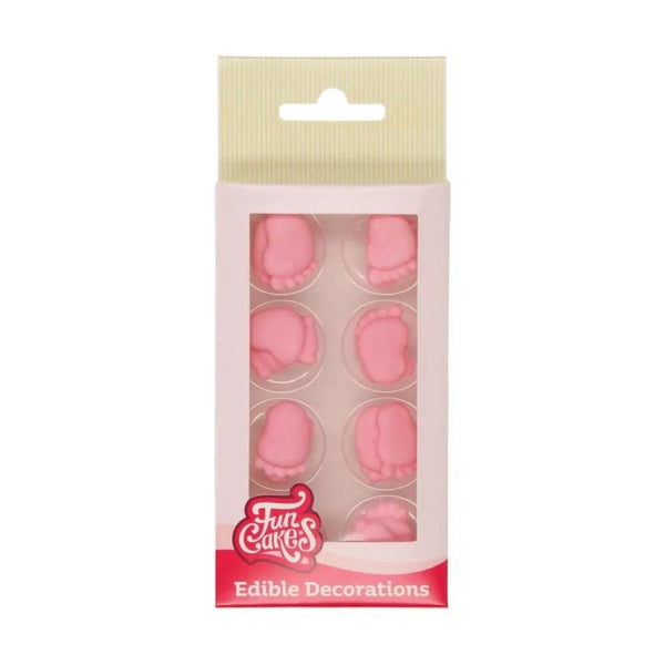 Pink Baby Feet Sugar Decorations Set Of 16