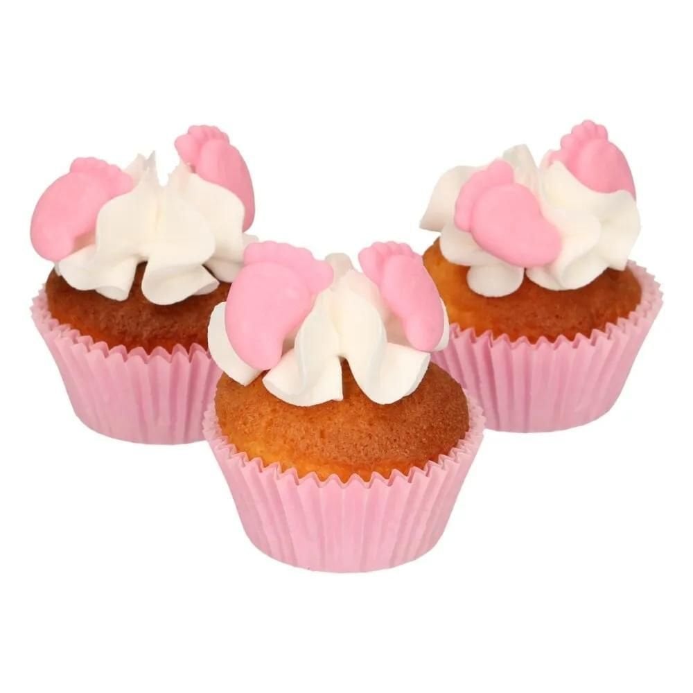 Pink Baby Feet Sugar Decorations Set Of 16