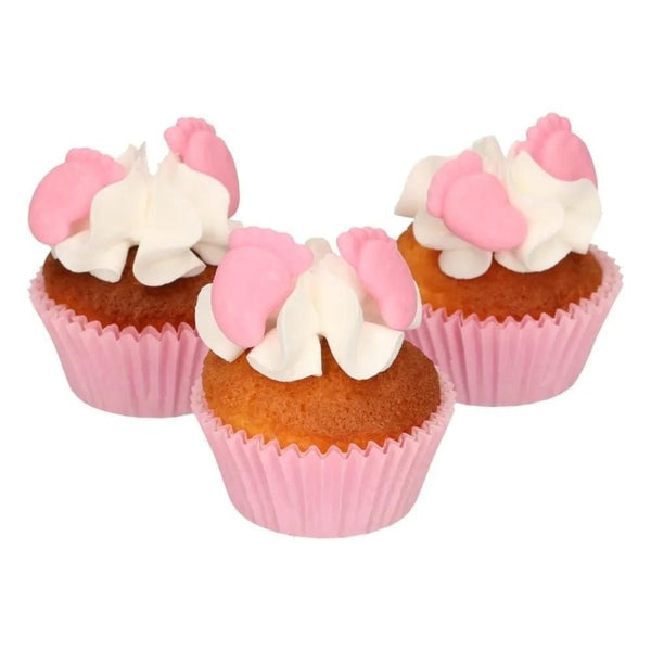 Pink Baby Feet Sugar Decorations Set Of 16