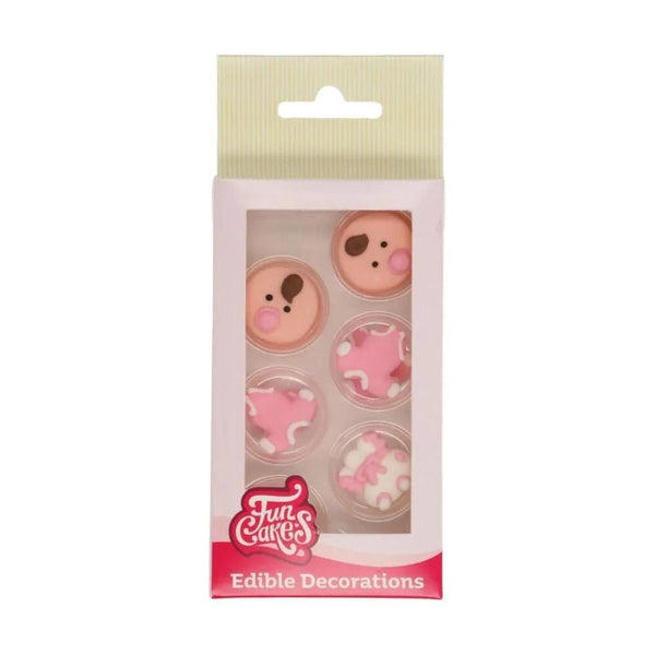 Baby Pink Sugar Decorations Set Of 12