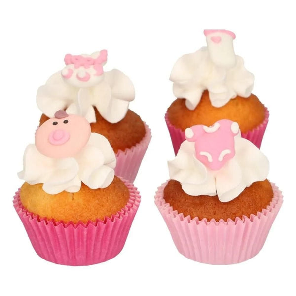 Baby Pink Sugar Decorations Set Of 12