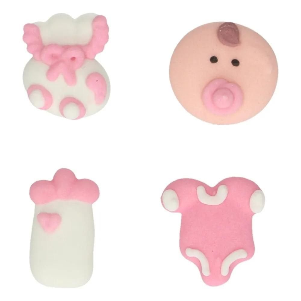 Baby Pink Sugar Decorations Set Of 12