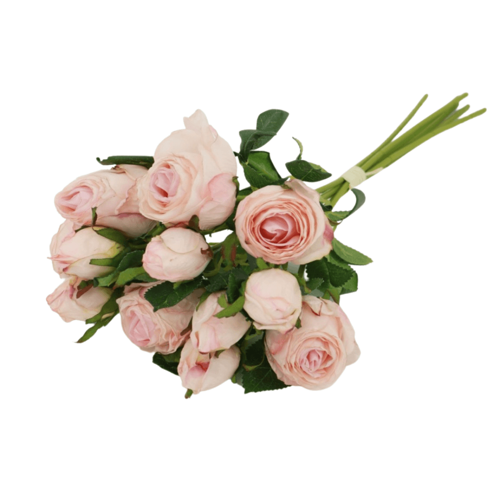 Dusty Pink Dried Touch Small Ruby Rose Silk Rose Bunch