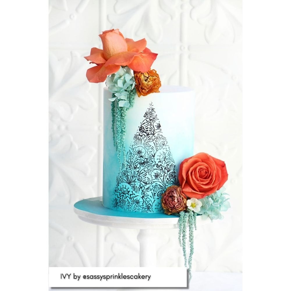 Ivy Mesh Cake Stencil