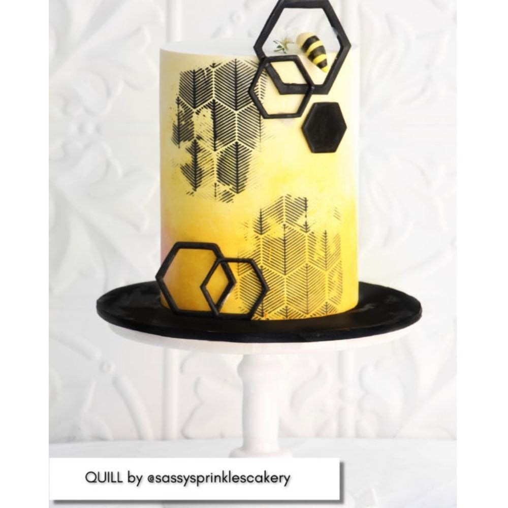 Quill Mesh Cake Stencil