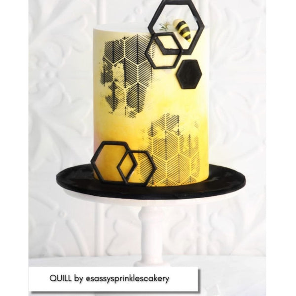 Quill Mesh Cake Stencil