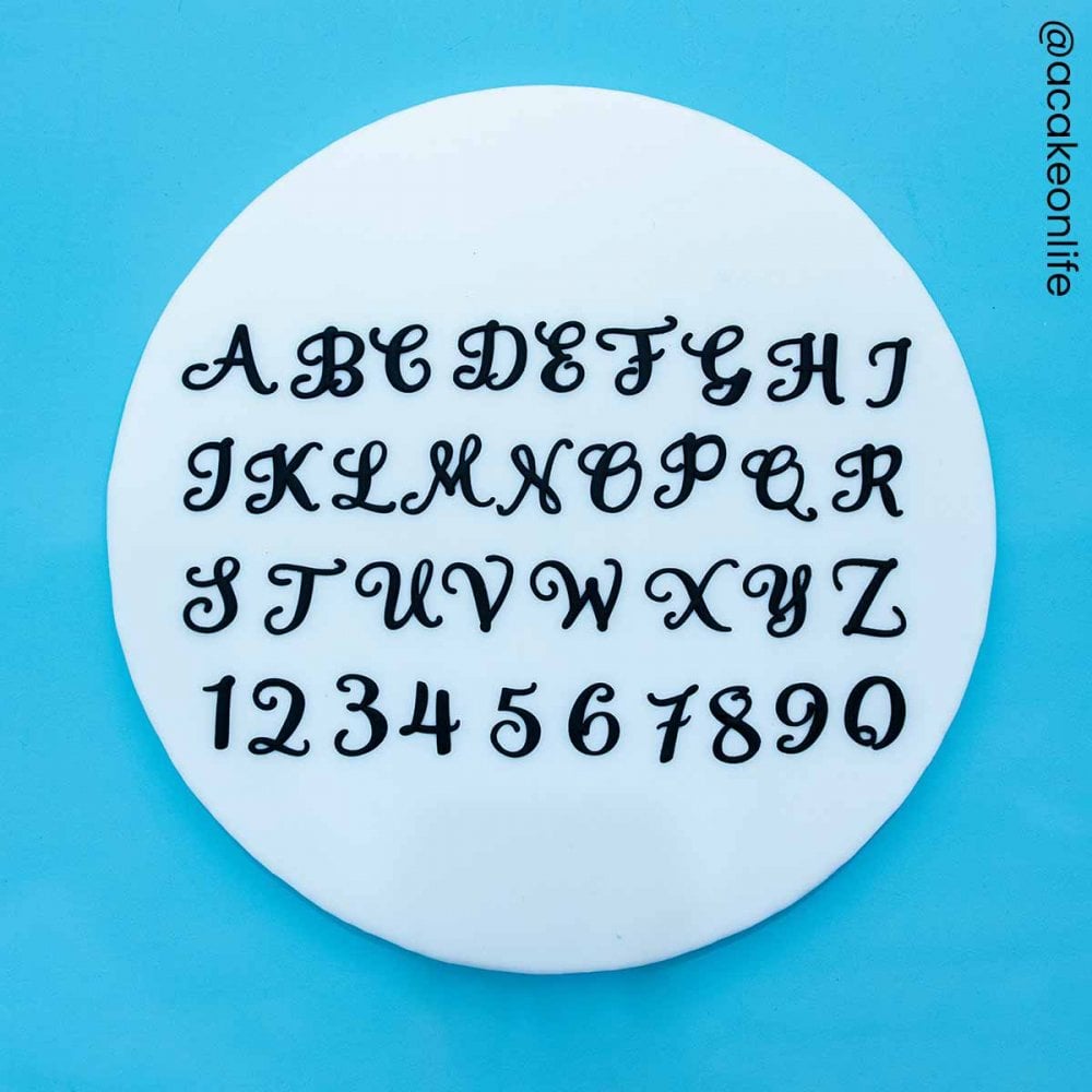 Swirly Upper Case Alphabet & Numbers Tappit Cutter Set