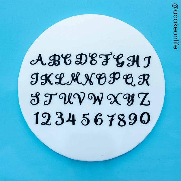 Swirly Upper Case Alphabet & Numbers Tappit Cutter Set