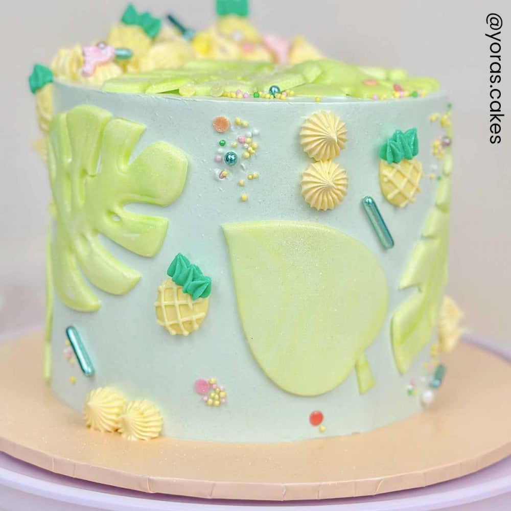 Pineapple & Palm Trees Sugar Decorations Set Of 12