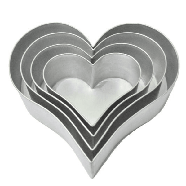 Set Of 4 Tier Heart Baking Tins