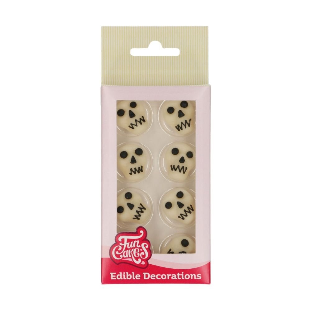 Skull Sugar Decorations Set Of 8