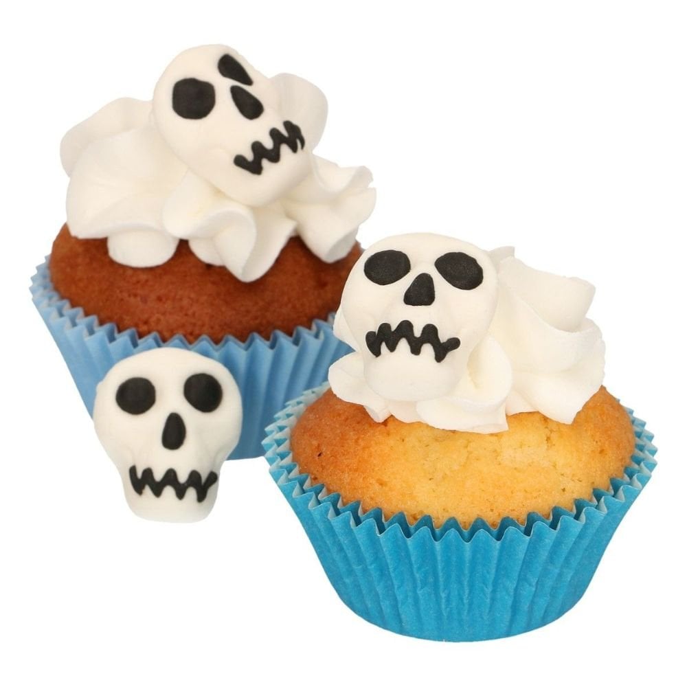 Skull Sugar Decorations Set Of 8