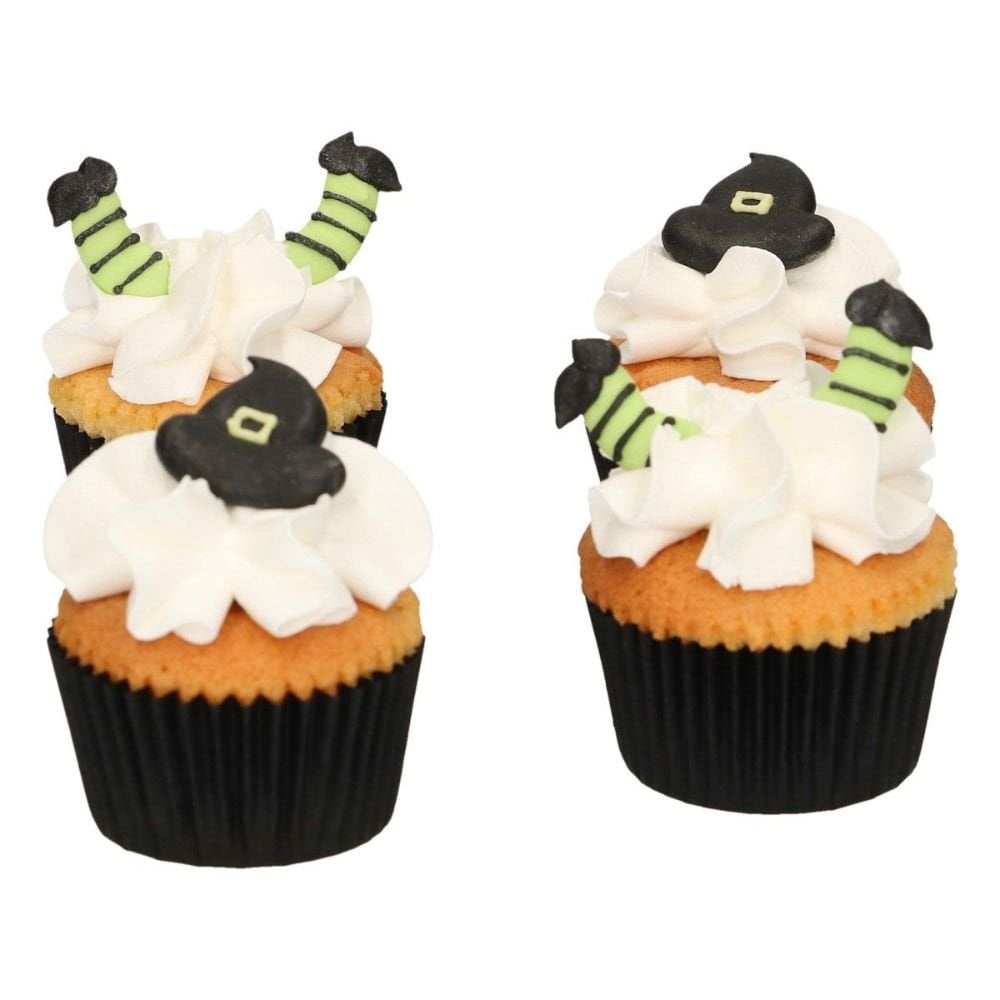 Witch Hats & Legs Sugar Decorations Set Of 18