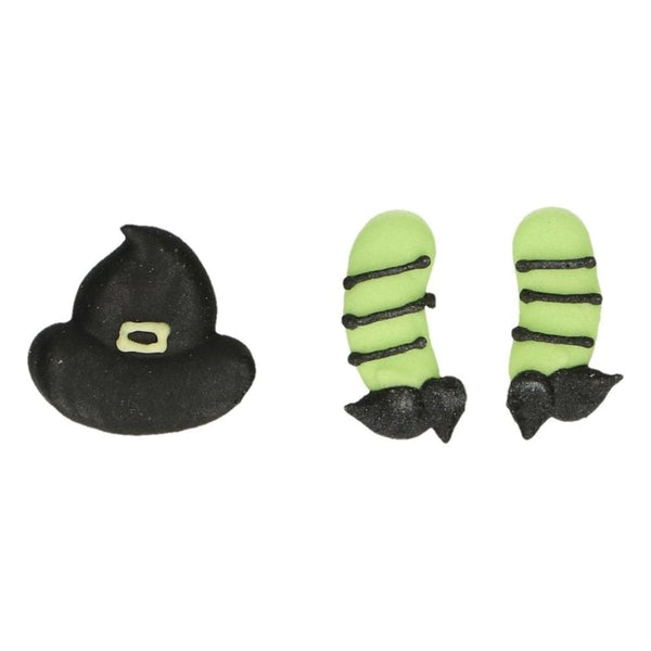 Witch Hats & Legs Sugar Decorations Set Of 18