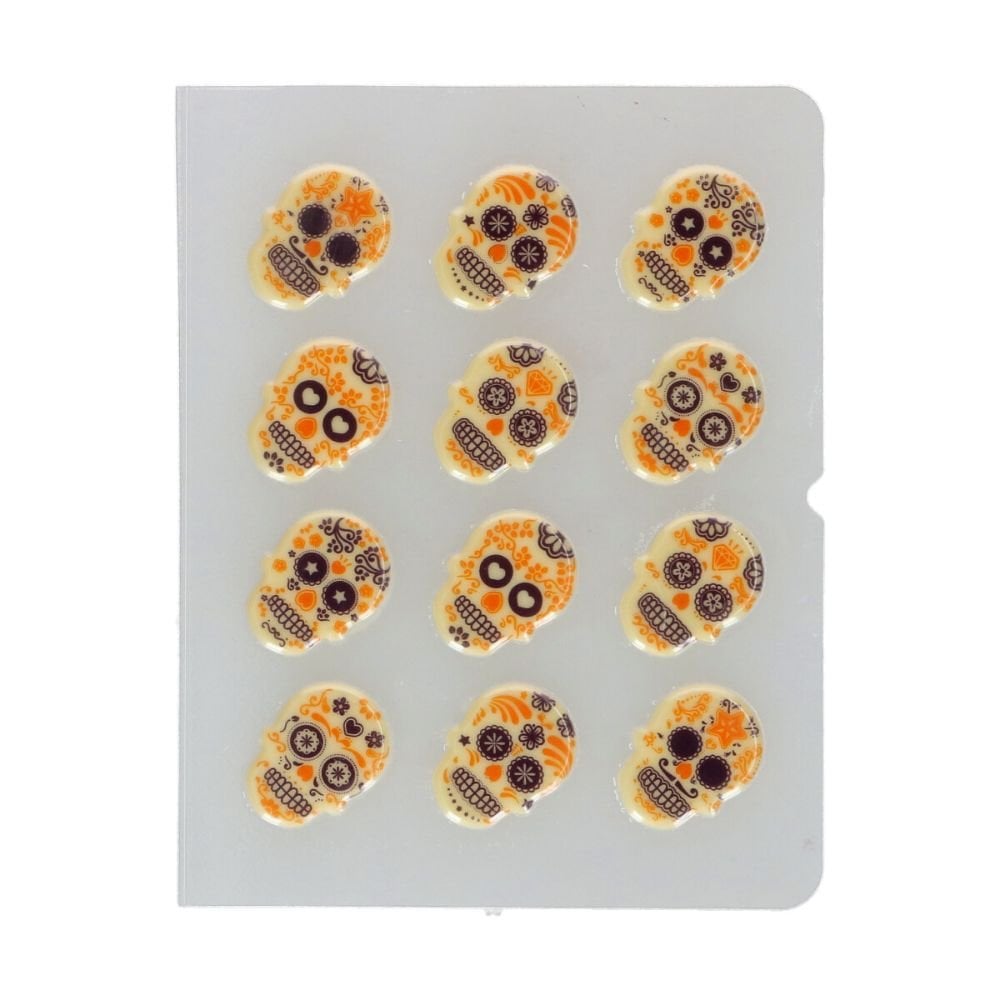 Day Of The Dead Chocolate Toppers x 12 - Funcakes