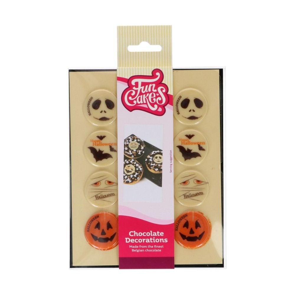 Halloween 3.8cm Chocolate Toppers x 12 - Funcakes
