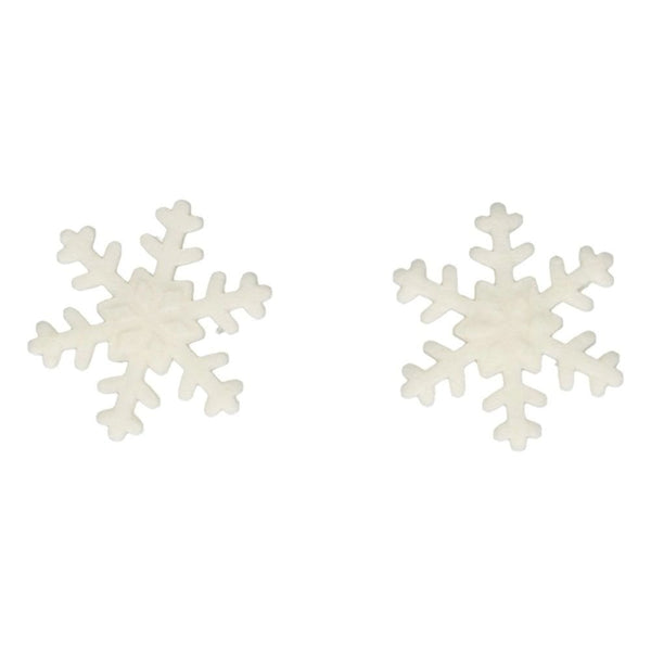 Ice Crystal White Snowflakes Sugar Decorations Set Of 12