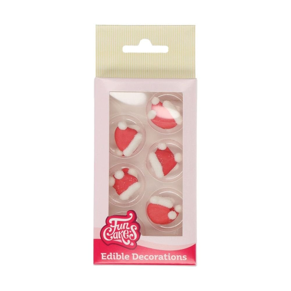 Santa's Hat Sugar Decorations Set Of 12