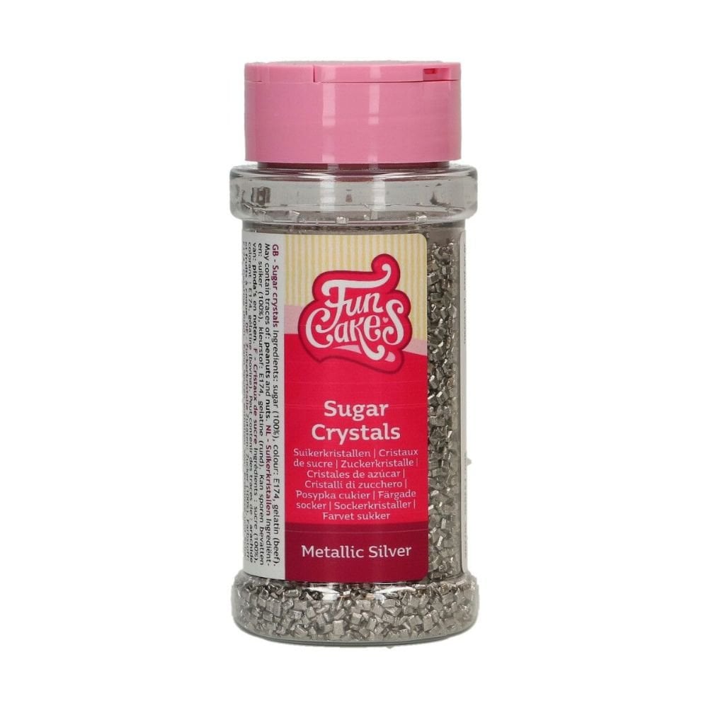 FunCakes Sugar Crystals Metallic Silver 80g