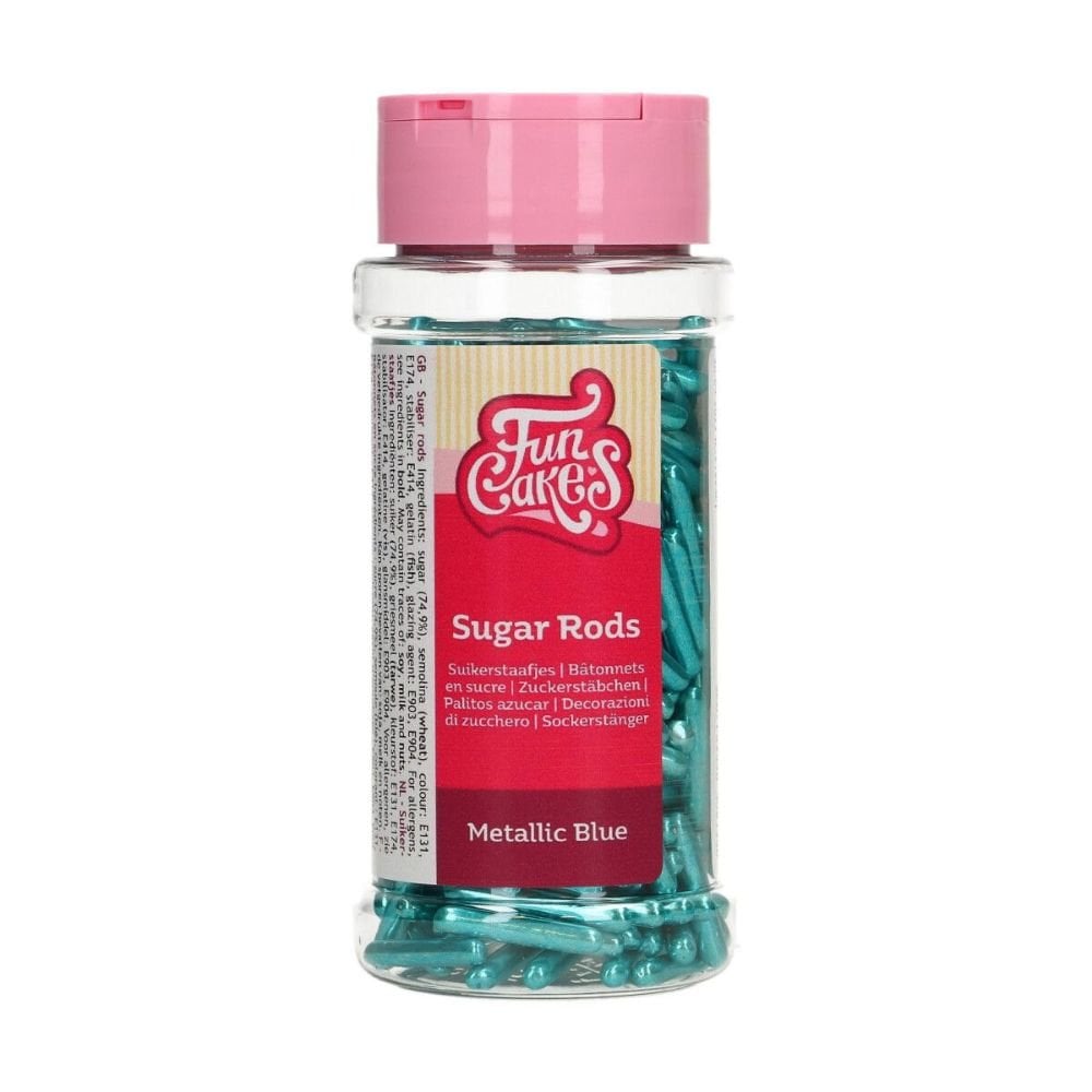 FunCakes Metallic Sugar Rods XL Blue 70g