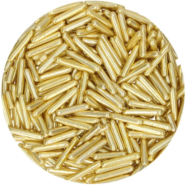FunCakes Metallic Sugar Rods XL Yellow Gold 70g