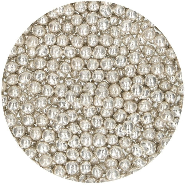 4mm Metallic Silver Soft Pearls 55g