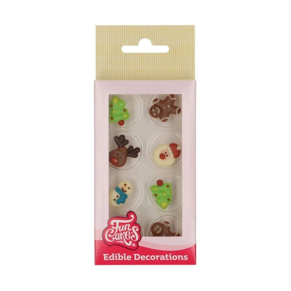 Choco Decorations Colourful Christmas x8 - FunCakes