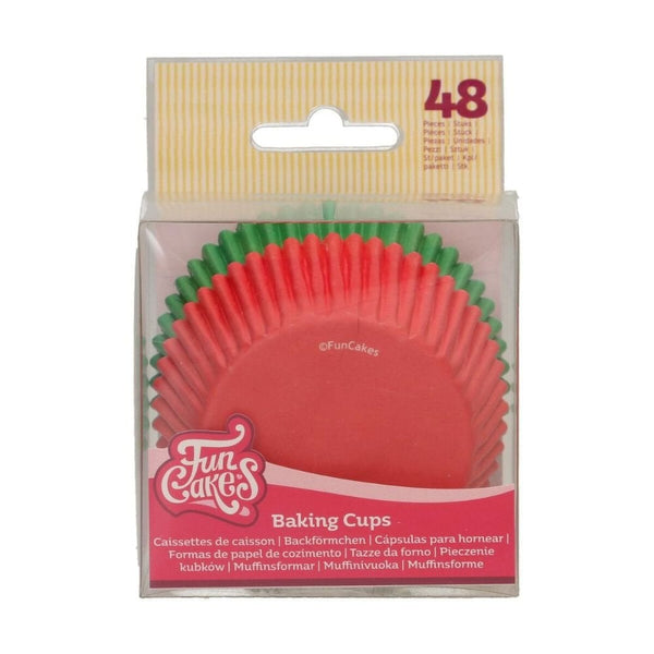 Baking Cups Red / Green x48 - FunCakes