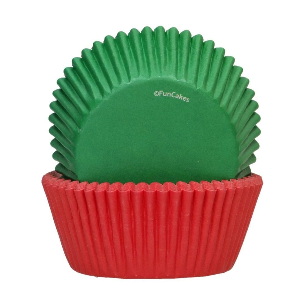 Baking Cups Red / Green x48 - FunCakes
